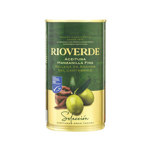 Imagen de RIOVERDE Aceitunas rellenas con anchoas del cantábrico MSC RIOVERDE 150 gr.