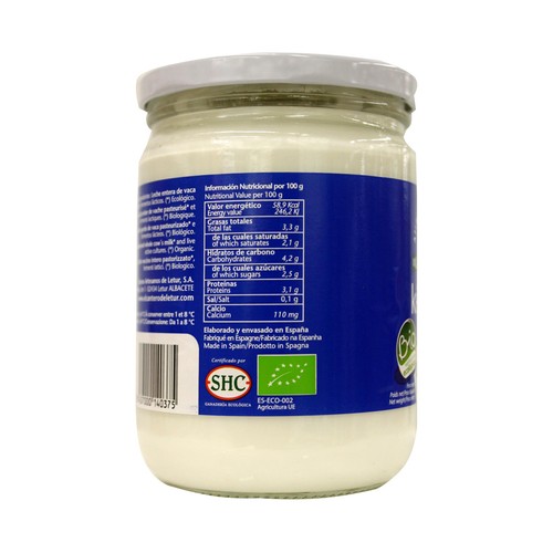 CANTERO DE LETUR Kefir de vaca ecológico 420 g.
