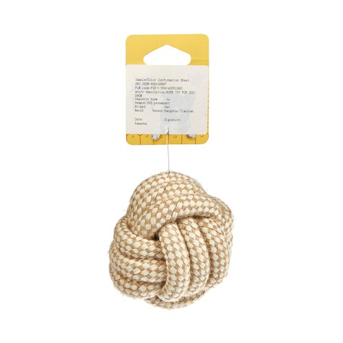 PRODUCTO ALCAMPO Juguete para perro con forma de nudo de cuerda de 9 cm.