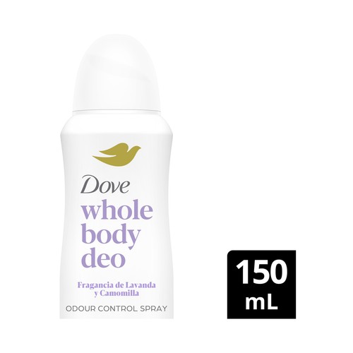 DOVE Desodorante en spray unisex para todo el cuerpo, aroma a lavanda 150 ml.
