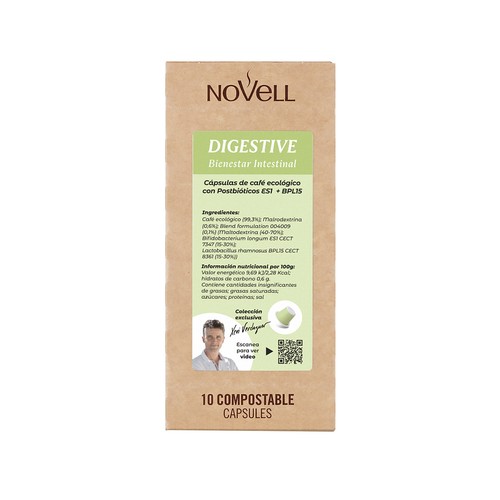 NOVELL Digestive Café en cápsulas ecológico con prostióticos 10 uds.