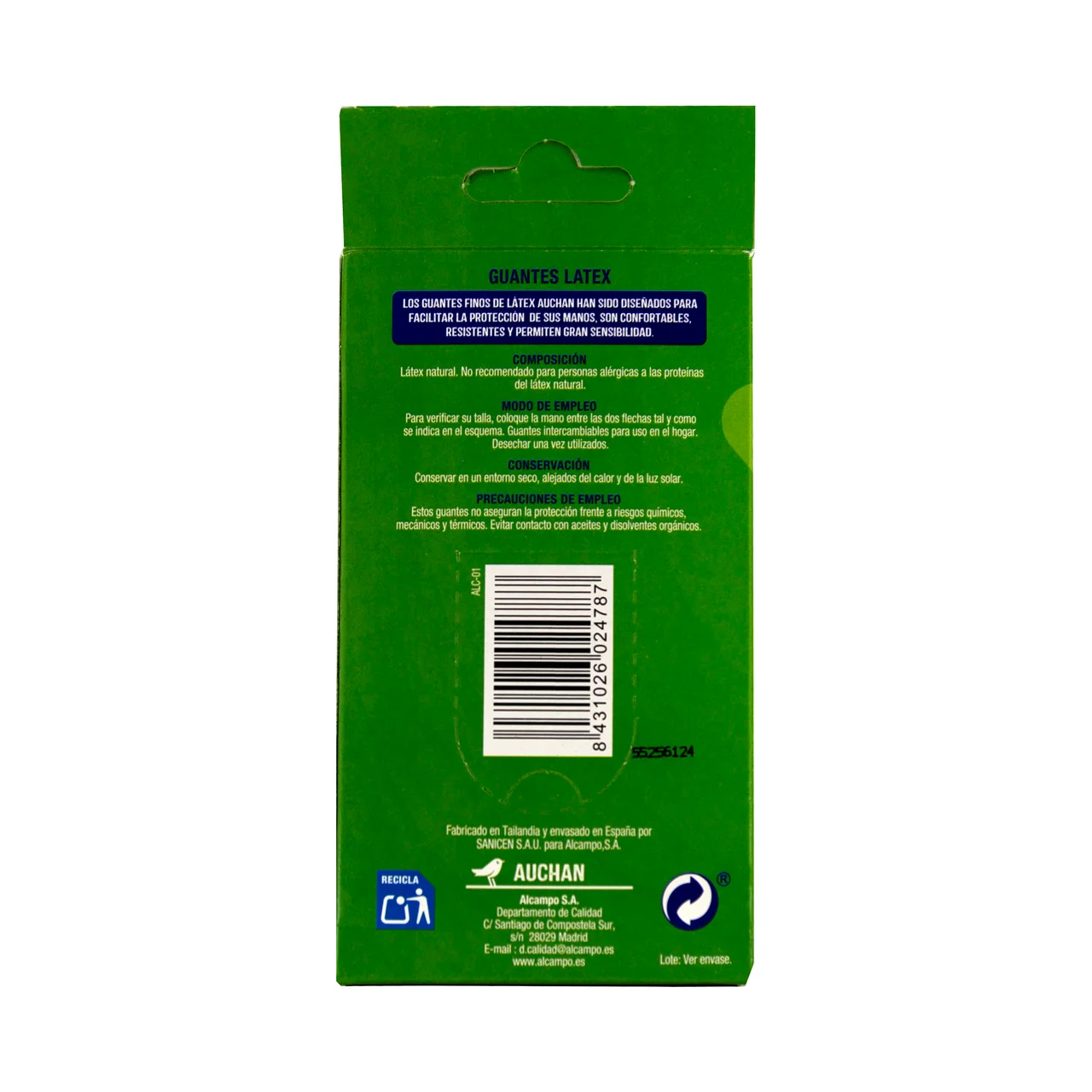PRODUCTO ALCAMPO Guantes finos de latex talla M 20 uds.