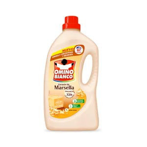 OMINO BIANCO Detergente concentrado con jabón de origen natural y aroma a jabón de Marsella 67 lav.