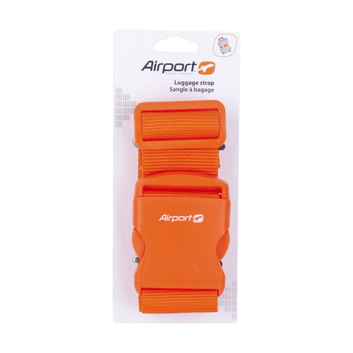 Cincha de sujección para el equipaje naranja, AIRPORT ALCAMPO.