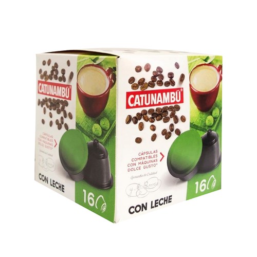 CATUNAMBÚ Café en cápsulas con leche 16 uds.