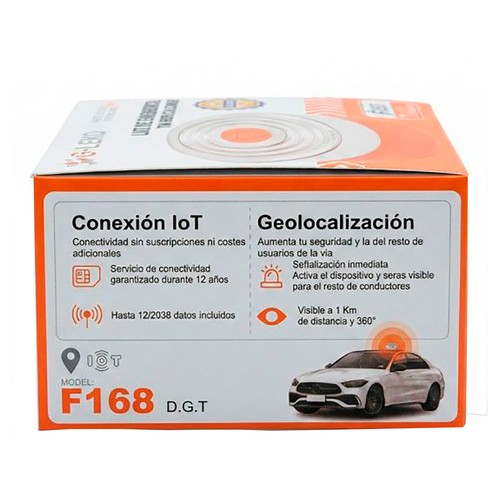 Baliza geolocalizable V16 G-LEKO homologada y geolocalizada.