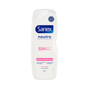 Imagen de SANEX Sin neutro Gel de ducha o baño, con hidratantes naturales para pieles sensibles y delicadas 600 ml.