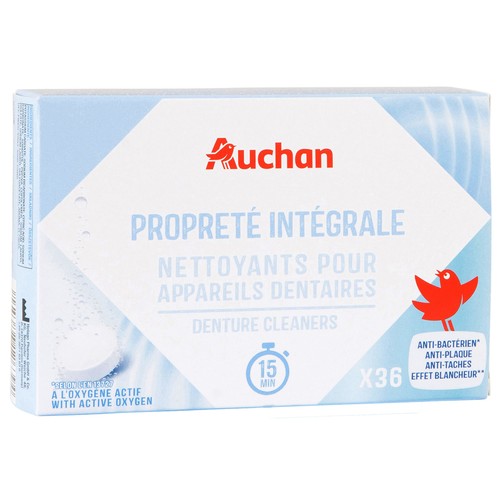 PRODUCTO ALCAMPO Limpiador de prótesis dentales 4 en 1 con oxigeno activo 36 uds.
