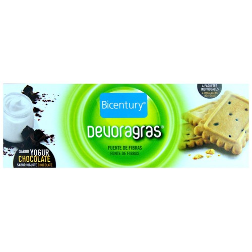 BICENTURY Galletas Devoragras Yogur Chocolate BICENTURY 160 g.
