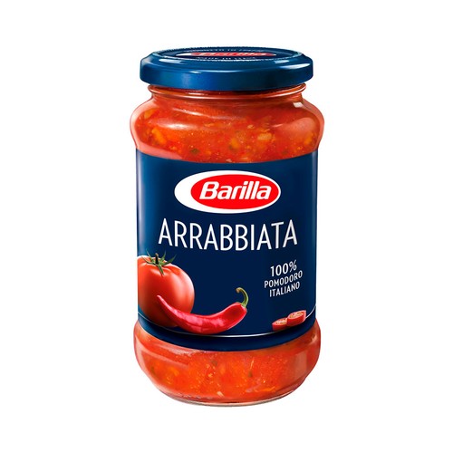 BARILLA Salsa Arrabbiata con base de tomate y pimientos rojos BARILLA 400 g.