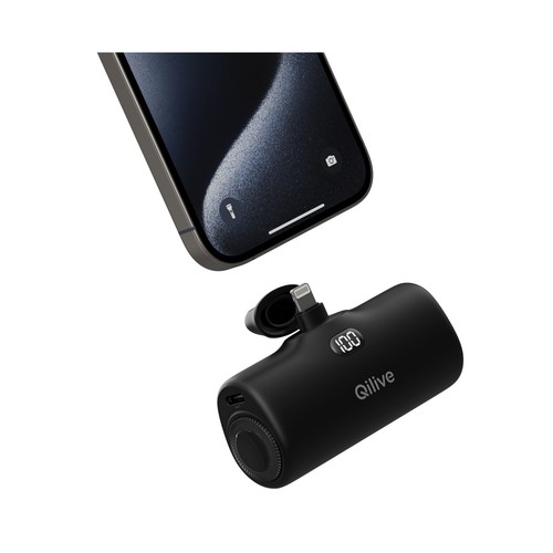 Batería externa QILIVE 600158397 4600 MAH, con enchufe integrado, color negro