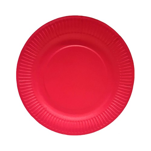 Pack de 10 platos de cartón 23cm, color rosa ACTUEL.