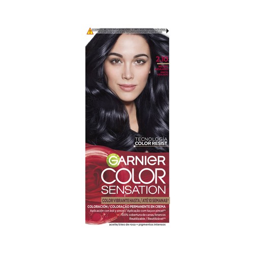 GARNIER Color sensation tono 2.10 Negro azulado Coloración permanente e intensa.