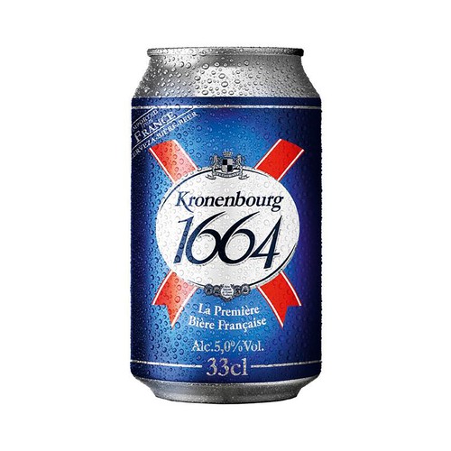 KRONENBOURG 1664 Cerveza francesa de Importación Lata 33 Centilitros