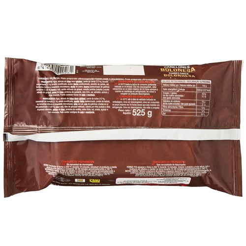 AUCHAN Canelones ultracongelados a la boloñesa 525 g. Producto Alcampo