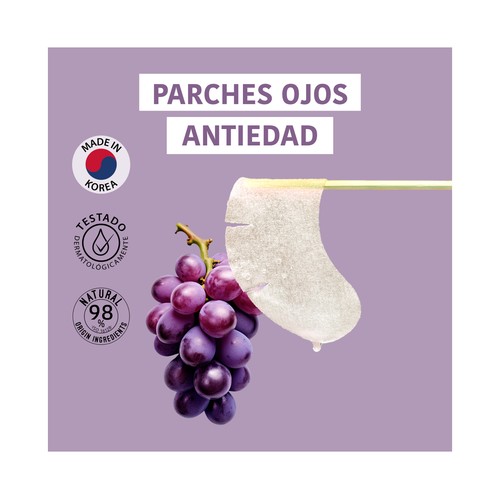 IROHA NATURE Parches antiedad para el contorno de ojos, con uva y aceite de rosa Mosqueta.
