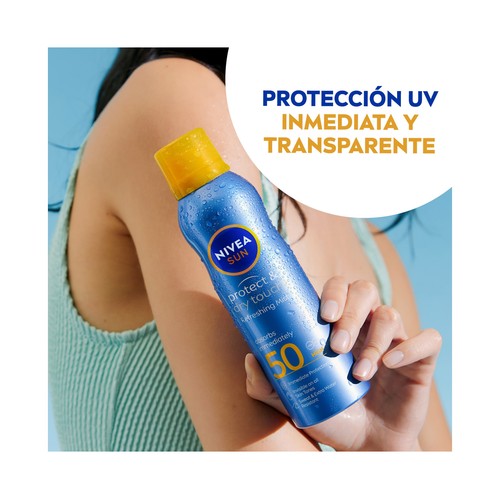 NIVEA Sun protege & refresca sport Spray solar con textura bruma con FPS 50 (alto) 200 ml.