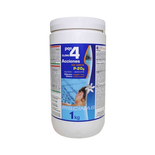 AB PQ Cloro 4 Acciones en tabletas de 20 g. Sin sulfato de cobre. 1 KG