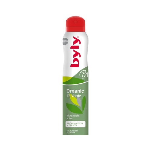 BYLY Organic Desodorante en spray para mujer con micropartículas y té verde 200 ml.