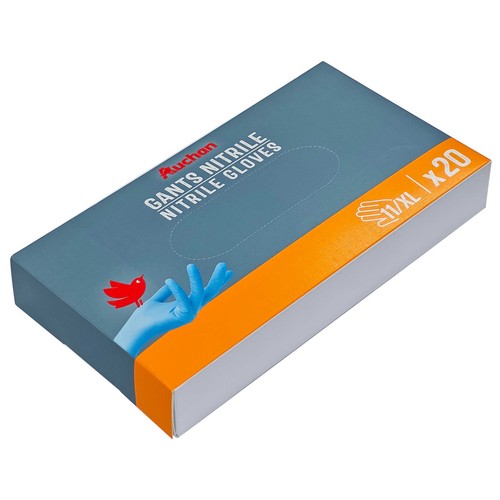 Pack 20 guantes desechable de nitrilo Talla 11XL, AUCHAN
