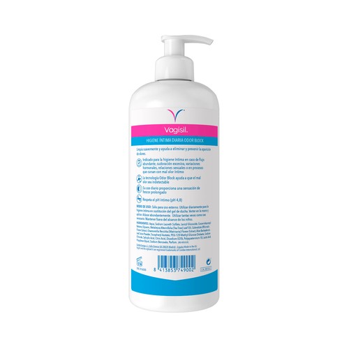 VAGISIL Gel para la higiene íntima diaria con protección frente a olor (24 horas) VAGISIL 500 ml.