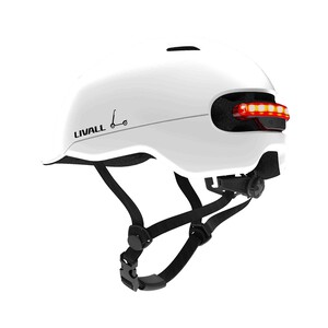 Casco para patinete LIVALL C20 blanco, Talla M, luz trasera, función SOS, advertencia de freno.