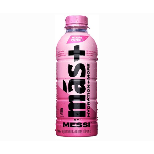 DAMM Bebida deportivas más+ Messi miami punch 500 ml.