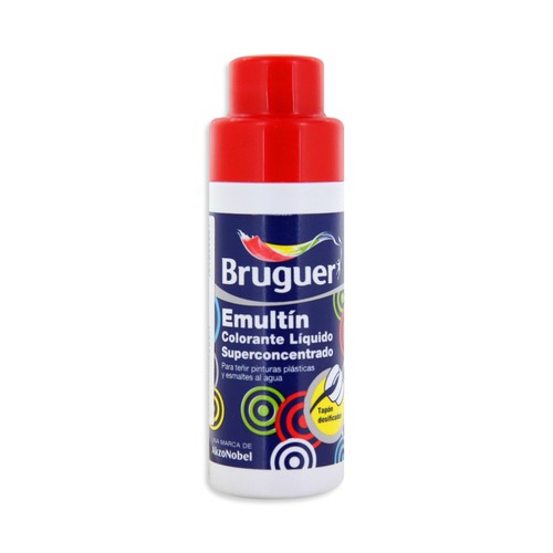 Colorante líquido superconcentrado, color rojo bermellón, BRUGUER Emultín, 50ml.