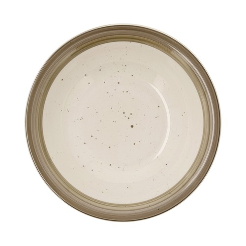 Plato hondo de gres de 21,5cm con diseño en color beige, Allegra QUID.