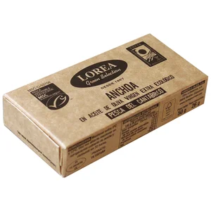 LOREA Filetes de anchoas del Cantábrico en aceite virgen extra ecológico Green Selection MSC (Pesca sostenible certificada)LOREA