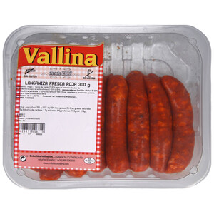 Imagen de Bandeja de longaniza roja fresca, elaborada sin gluten y sin lactosa VALLINA