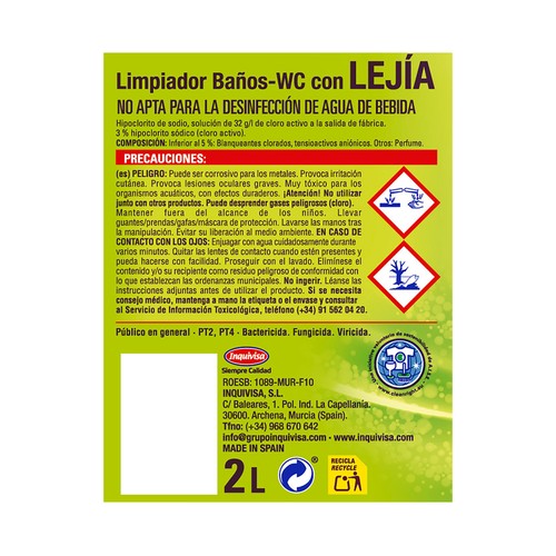 LA SALUD Lejía baños WC limón LA SALUD 2 l.