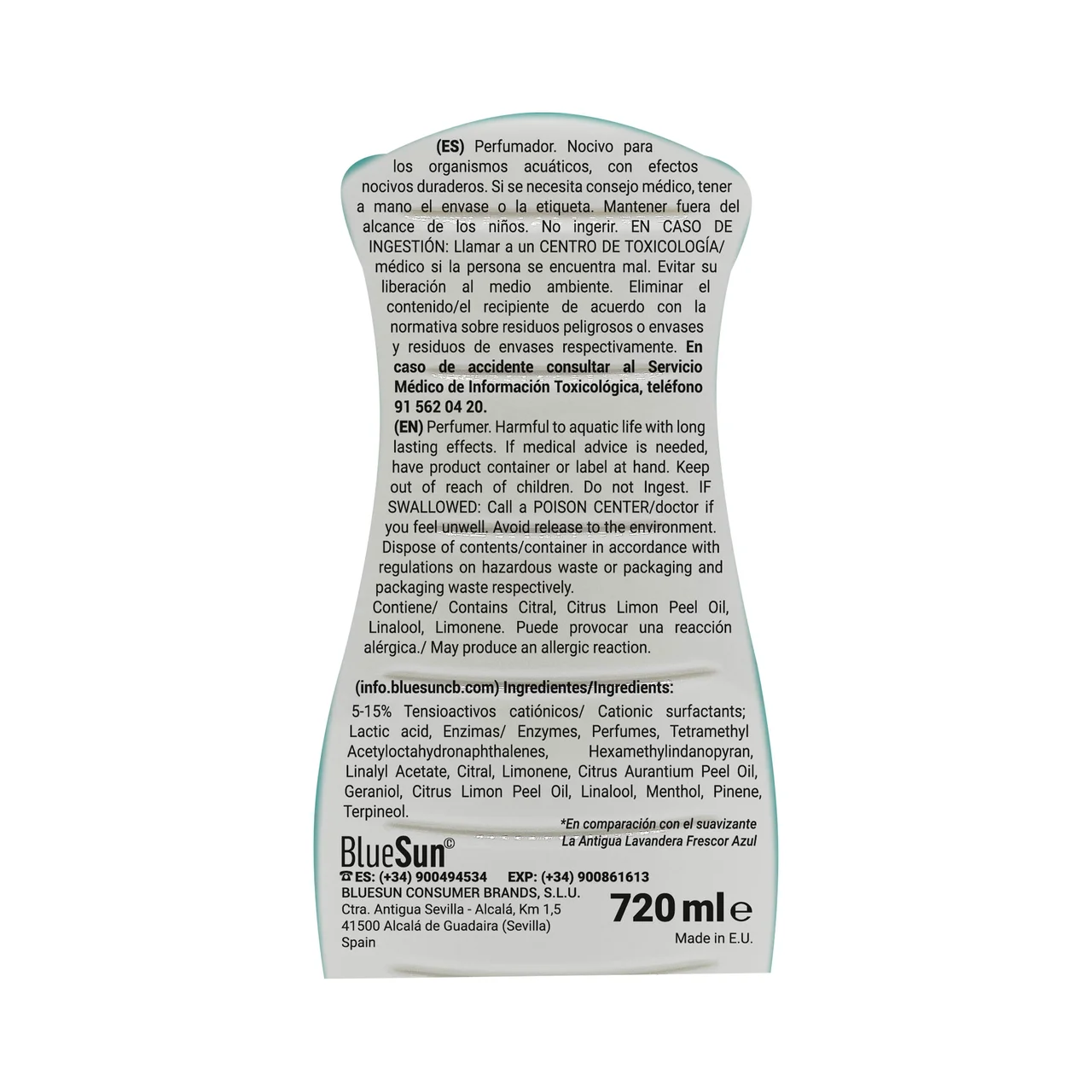 LA ANTIGUA LAVANDERA Perfumador olor colonia 36 CC 720ml.