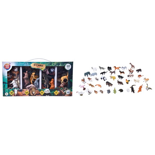 Set Premium 40 Animales Granja, Sabana, Jungla y Bosque +3 Años ONE, TWO FUN