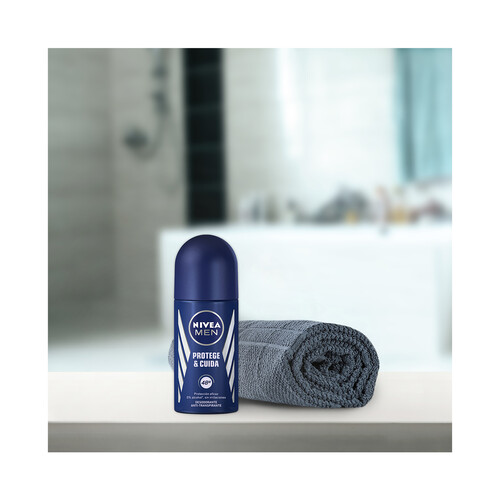 NIVEA Desodorante roll on para hombre con protección antitranspirante NIVEA Men protege & cuida 50 ml.