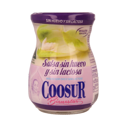 COOSUR Salsa fina sin huevo y sin lactosa frasco de 450 ml.