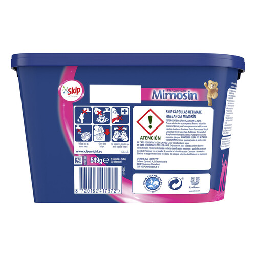 SKIP Detergente en cápsulas fragrancia Mimosín SKIP ULTIMATE 22 lav.