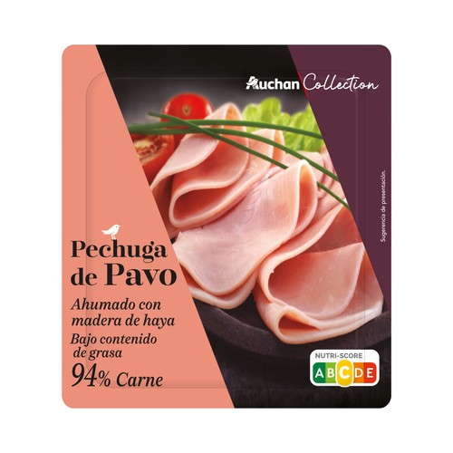 AUCHAN Pechuga de pavo GOURMET Producto Alcampo - Loncha normal 2 a 3 mm