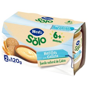 Imagen de HERO Solo Natillas con galletas, a partir de 6 meses 2 x 120 g.
