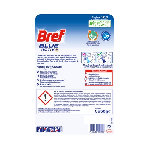 BREF Colgador wc Blue Activ 3 uds. x 50 g.