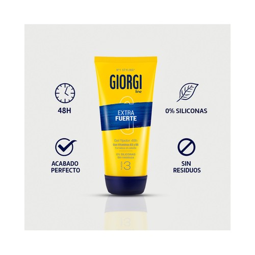 GIORGI Extrafuerte Gel fijador de cabello (fijación 3) hasta 48 horas 170 ml.