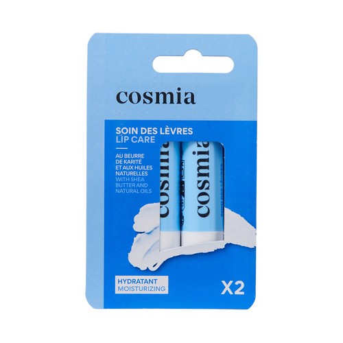 Protector labial hidratante para labios secos y agrietados COSMIA 2 uds.