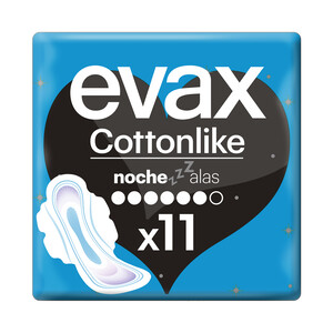 Imagen de EVAX Compresas de noche con alas EVAX Cottonlike 11 uds.