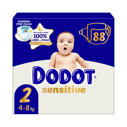 DODOT Sensitive Pañales talla 2 (4-8 kg) 88 uds.