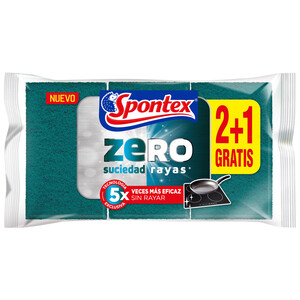 Imagen de SPONTEX Estropajos no rayan zERO SUCIEDAD spontex 2 + 1 UDS.