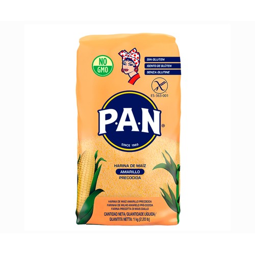 P.A.N Harina maíz amarillo precocida 1 kg.