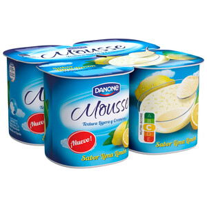DANONE Mousse de textura ligera y cremosa, con sabor a lima-limón DANONE 4 x 65 g.