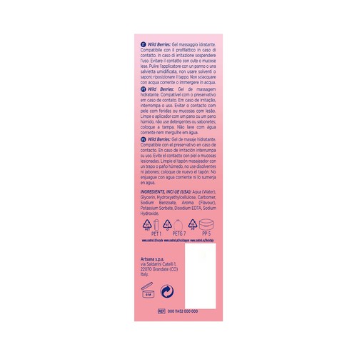 CONTROL Gel de masaje 3 en 1 de base acuosa y aroma a frutos del bosque CONTROL 200 ml.