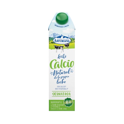 CENTRAL LECHERA ASTURIANA Leche desnatada de vaca, enriquecida con calcio 1 l.