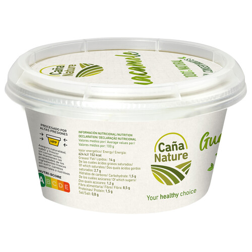 CAÑA NATURE Guacamole tradicional 100% natural, sin conservantes ni gluten CAÑA NATURE 200 g.